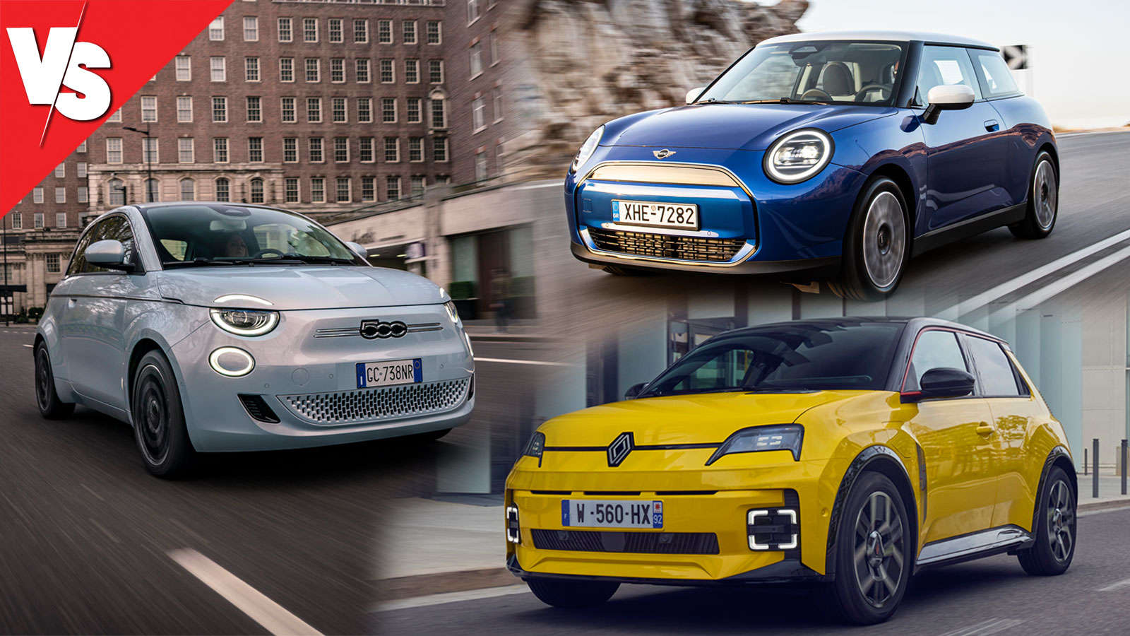 Τρία ρετρό ηλεκτρικά για την πόλη - Fiat 500e vs Mini Cooper E vs Renault 5